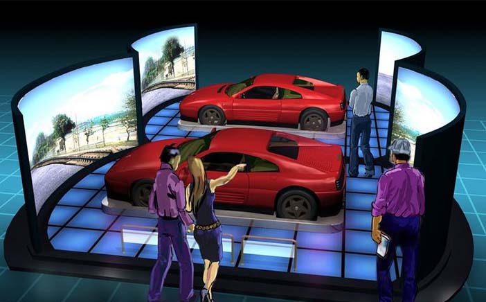 数字汽车展厅常用设备虚拟驾驶展示图