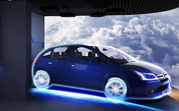 数字汽车展厅常用设备互动投影展示图